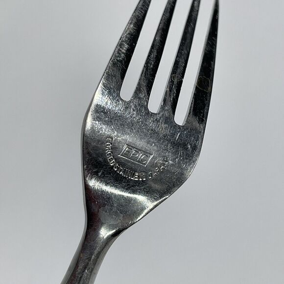 (1) Vintage Epic Forged Stainless Steel Japan Flatware LONG FORK‎ Canoe - Picture 3 of 7
